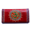 fair trade india om symbol purse in scarlet red back view