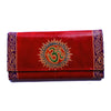 fair trade india om symbol purse in scarlet red