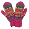 winter stripe wool mittens