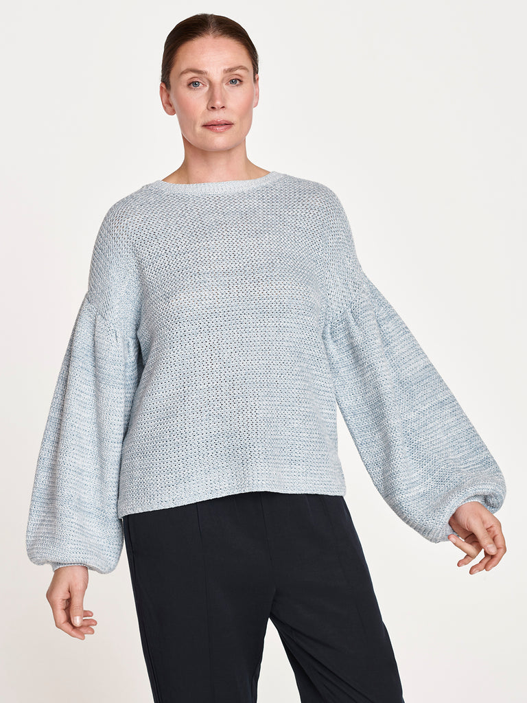 chunky organic cotton knit jumper - foam blue