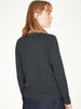 Midnight Navy Loren Organic Cotton V Neck Basic Cardigan