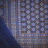 ajrakh gudri kantha stitch double cotton throw blue concentric shapes