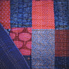 ajrakh gudri kantha stitch double cotton throw blue red patchwork