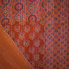 ajrak gudhri single cotton throw orange patchwork