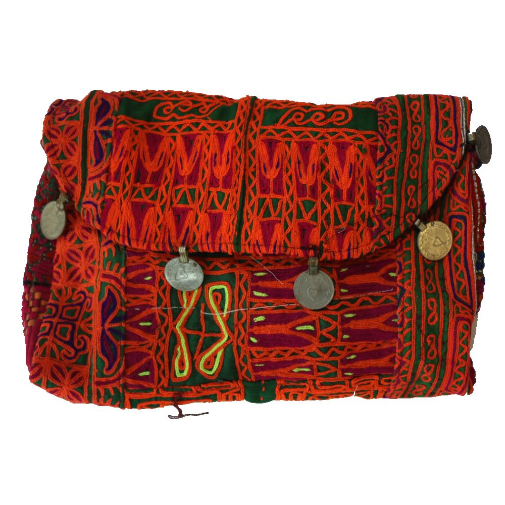 vintage india fabric bag front view