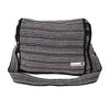 black stripe cotton day bag