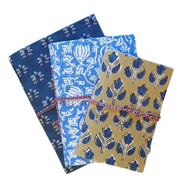 Block print fabric journal