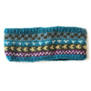 winter stripe wool headband in blue