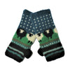 blue sheep design woolen wrist warmers