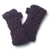 plum plait knit cable warmers