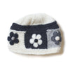 cream felt flower beanie hat