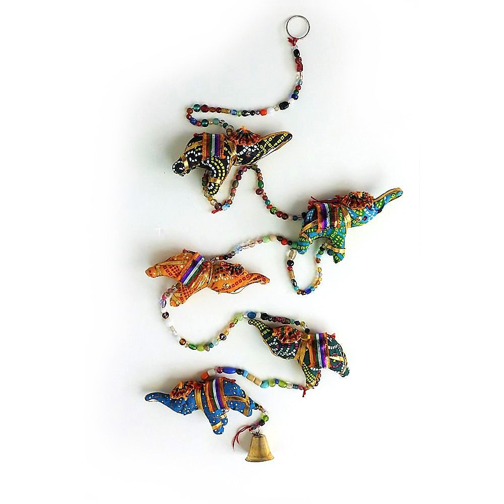 String of Indian Elephants Hanging Decoration With Bell – From The Source