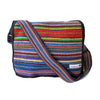 striped gheri nepal cotton day bag in blue multi colours