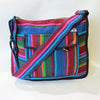 fair trade firelight colourful striped gehri cotton zip top shoulder bag from Nepal
