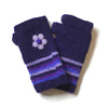 wool wrist warmers with felt flower