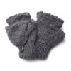 fair trade grey wool fingerless gloves
