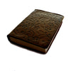 flat flower embossed leather journal