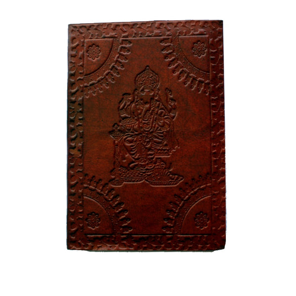 Ganesh embossed leather journal