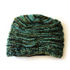 teal rib knit wool beanie hat 