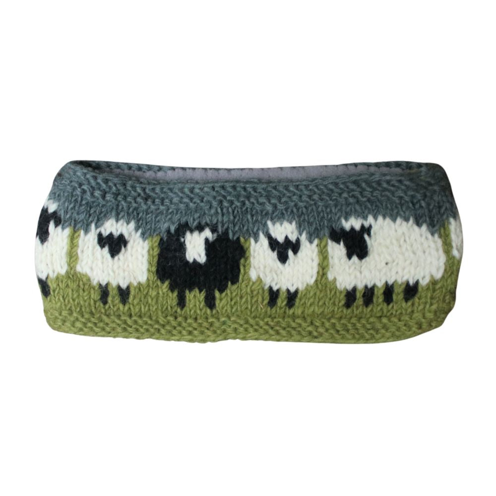 sheep pattern knitted headband