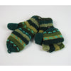 green striped wool fingerless gloves with mitten flap