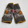 Flower Embroidered Knitted Wool Wrist Warmers