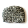 grey rib knit wool beanie hat 