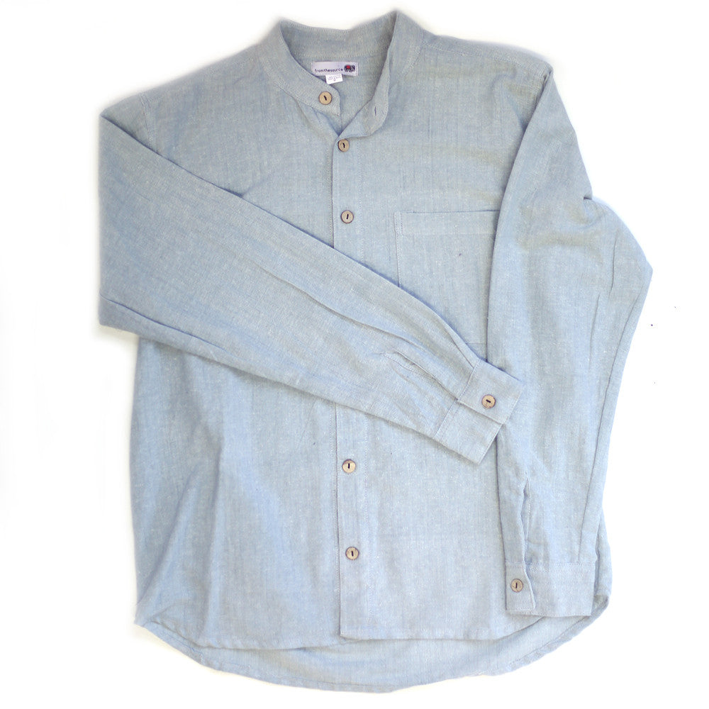 light blue men's grandad shirt