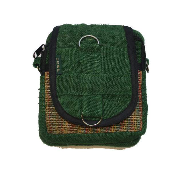 green hemp shoulder bag from nepal
