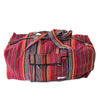 fair trade cotton gheri holdall bag in red ember from nepal