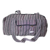 fair trade black striped gehri cotton holdall bag from Nepal