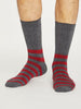 Thought Men’s Stripe Walker Organic Cotton Socks - Grey Marle