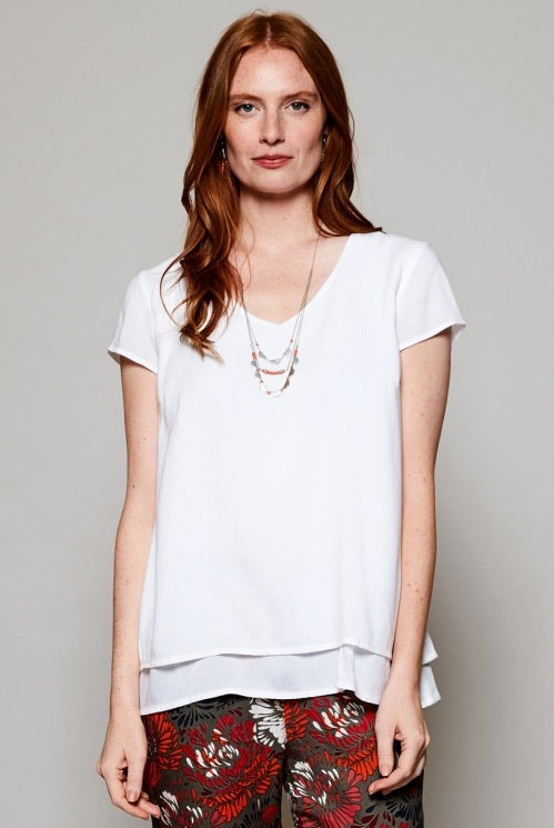 Nomads Cap Sleeve Double Layer Top