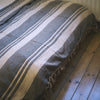 kerala handloom double cotton throw cream grey stripe