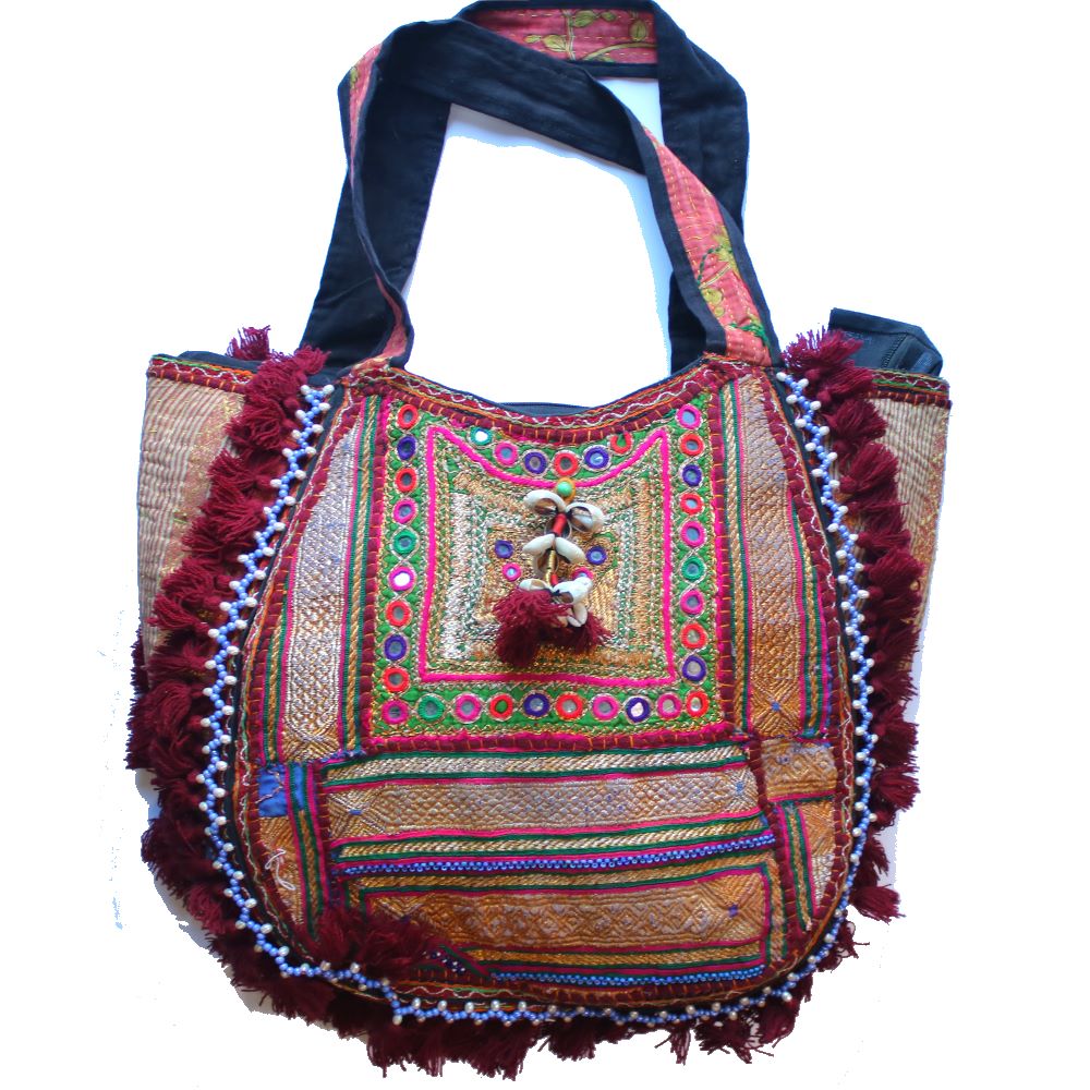 roomy upcycled vintage boho bag