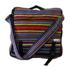 fair trade large satchel bag in blue stripe multi
