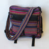 large fair trade expanding satchel bag in pink multi