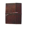 fair trade embossed leather journal with tie