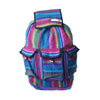 fair trade firelight colourful striped gehri cotton large hippy rucksack with pockets from Nepal