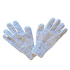 grey knited wool gloves
