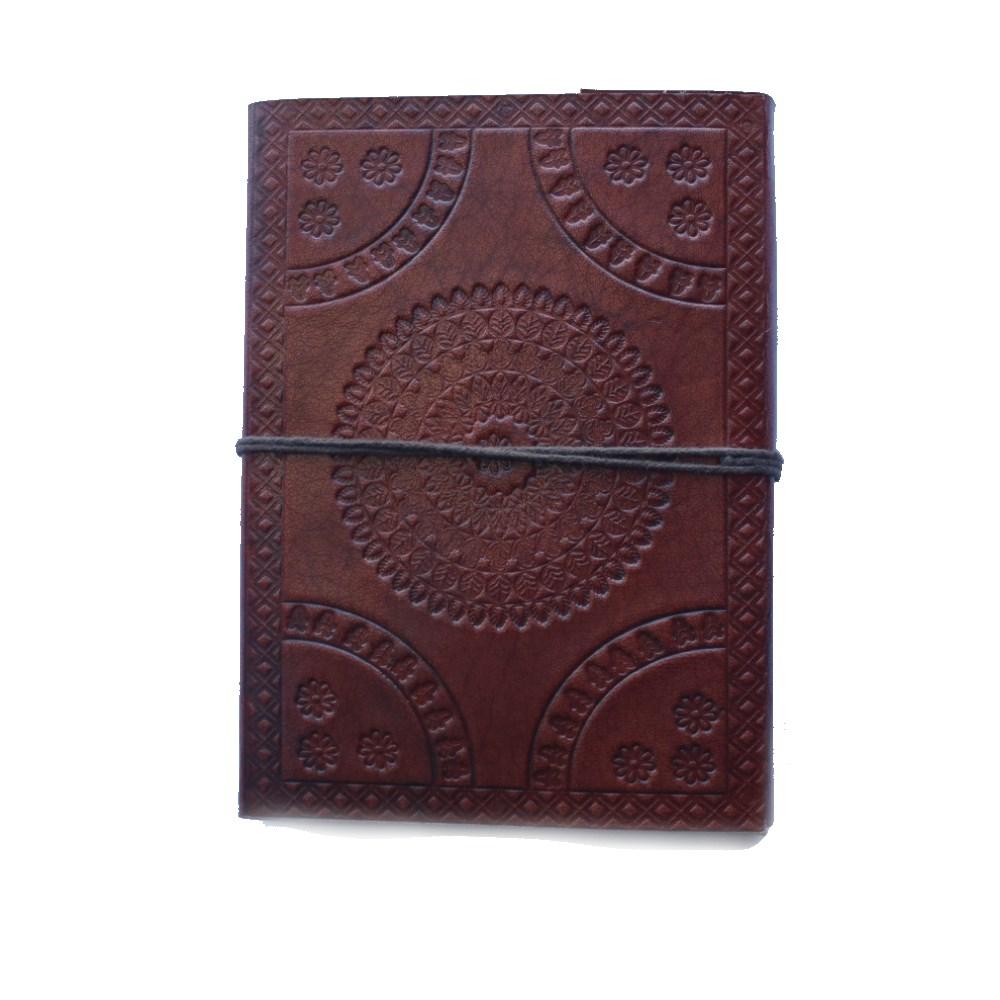 mandala embossed journal from india with tie