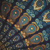 mandala double cotton screen printed throw fan spoke blue gold