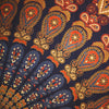 mandala double cotton screen printed throw peacock paisley blue orange