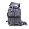 fair trade black stripe gehri cotton mini rucksack from Nepal