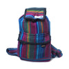 fair trade firelight colourful striped gehri cotton mini rucksack from Nepal