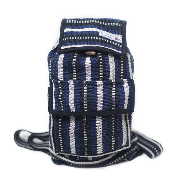 fair trade moonlight striped gehri cotton mini rucksack from Nepal