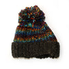 earth rainbow wool bobble hat