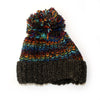 multi-tonal chunky wool bobble hat