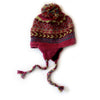 winter stripe bobble hat with ear flaps in pink