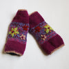 pink ethical wool wrist warmers